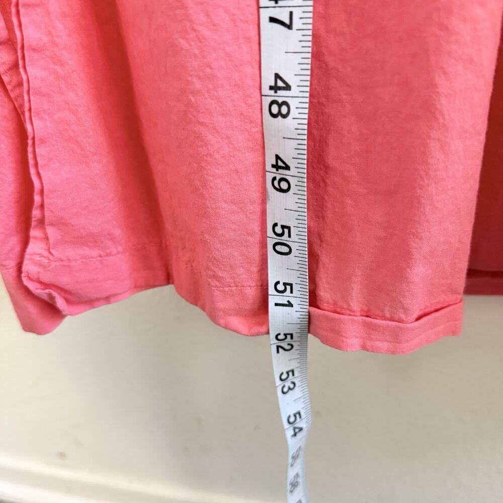 Xirena Cotton Maxi Dress XL Coral Pink Long Sleeve V-Neck Side Slits Boho READ! - Picture 15 of 16
